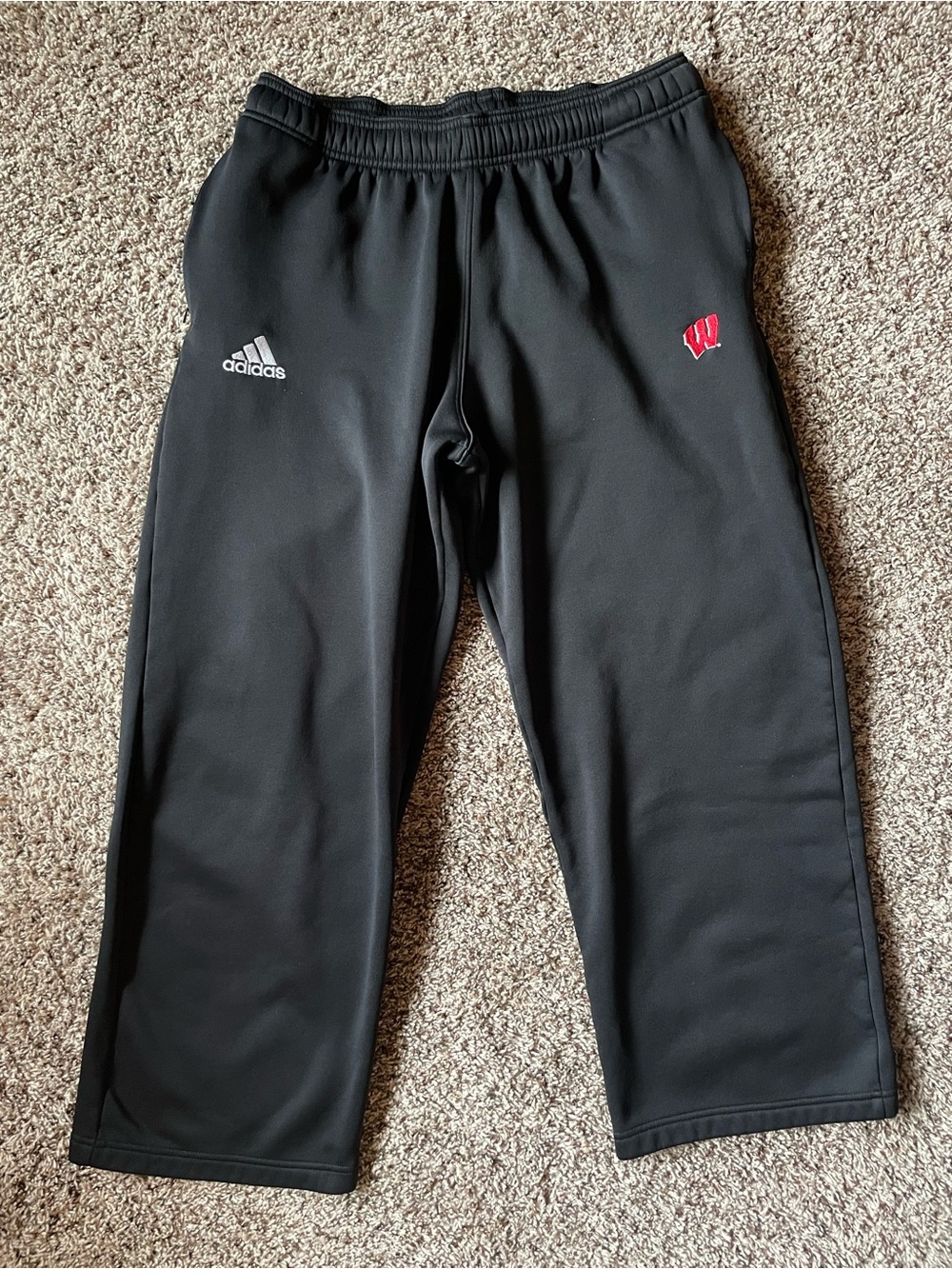 Adidas Climawarm Wisconsin Badger Polyester Jogger Pants
